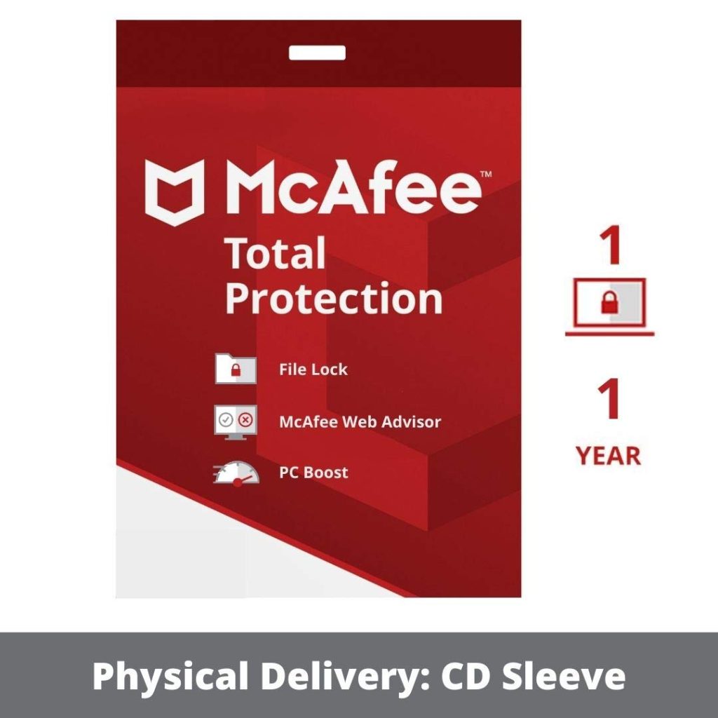 McAfee Total Protection 2022 5 ANS 1 clé PC